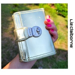 Liz Claiborne Metallic Gold Compact Wallet